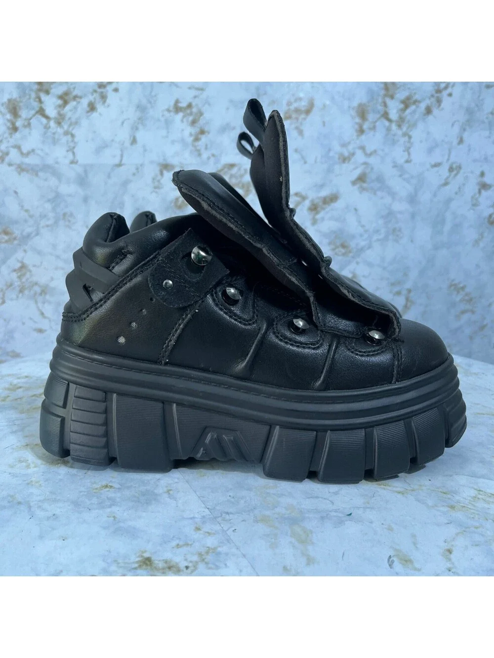 Steve Madden Women's Size 7.5M Shoes Black Chunky Goth Punk Platform Sneakers